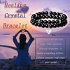 AWARDSEN 2 Pcs Bracelet Black Obsidian Crystal Bracelet Heart Healing