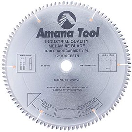 Amana Tool - MB12960 Carbide Tipped Double-Face Melamine 12" Dia x 96T H-ATB, -6 Deg