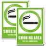 2 x Glossy Vinyl Stickers - A5 Smoking Area Sign