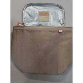 Soyoung Nourish by SoYoung Insulated Lunch Bag work/school Rose Gold Pinstripe NWT