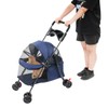 Foldable Pet Stroller with Weather Cover,4 Wheels Pet Strolling Cart