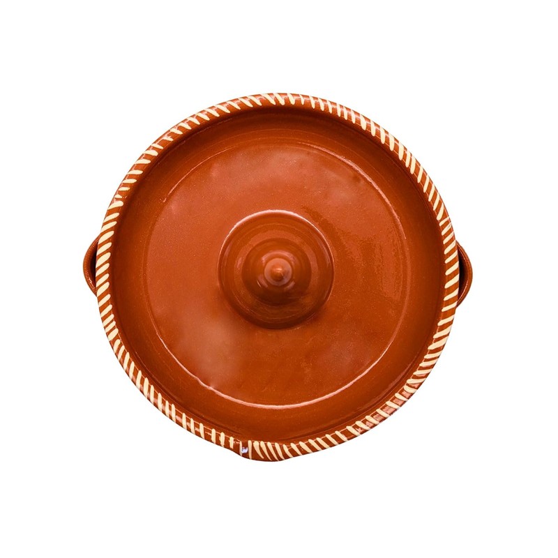 Portuguese Pottery Glazed Terracotta Clay Chicken Roaster