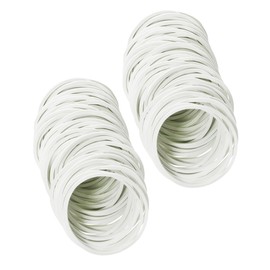 ONLYKXY 100pcs White Natural Rubber Bands Soft Elastic Bands Hair Ties for Hair Braids Hair Mini Rubber Ring (38mm/1.5inch)