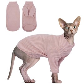 Hjyokuso Cat Clothes, Sphynx Cat Clothing, Cat Jumper Pink, Cat Jumpers For Cats Only, Kitten Clothes Jumper, Breathable Cat Pyjamas, Warm Cat Coat, Cat Sweater, Cat Vest For Sphynx,Cornish Rex - XL