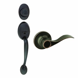 Design House 700567 Coventry 2-Way Adjustable Entry Door Set with Lever, Oil Rubbed Bronze