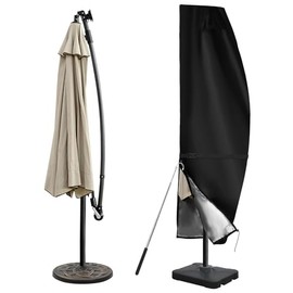 Patio Umbrella Parasol Cover,Umbrella Cover 420D Waterproof Outdoor fits Double-Sided Umbrella 13-15 ft,Large Umbrella Cover,Garden Umbrella Cover,Waterproof Zipper,Top Vent,Windproof Anti-UV