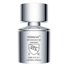 Hibbent NSF/ANSI/CAN 61 Certified Faucet Aerator, CUPC Certification 360° Swivel Kitchen Sink Aerator, Dual-function Sprayer Faucet Head, Faucet Replacement Part 55/64 Inch Female Thread - Chrome