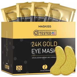 Maskiss 24k Gold Eye Mask,50pairs Gold Collagen Eye Mask For Dark Circles And Puffiness,Comfortable Under-Eye Wrinkle Care - Specification: 25 Pairs(24K Gold)