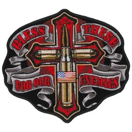 Hot Leathers Bless These for Our Enemies 5" Patch PPQ1045-4.25 Width x 5 Height Inches