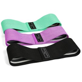 flintronic Fabric Resistance Bands, Exercise Bands Set of 3, Non-Slip Booty Bands with 3 Resistance Levels, Workout Fitness Bands for Hips & Glute, Women/Men/Beginners/Yoga, Strength Training