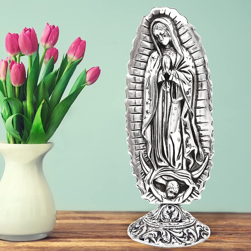 Eucaris - Virgen de Guadalupe Estatua Decorativa con Base, Virgen