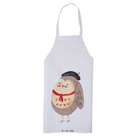 Mr. & Mrs. Panda Cooking Apron Owl French – Gift, Bib Apron, Connoisseur, La vie est belle, Hibou, Baking Apron, Kitchen Apron, BBQ Apron, Saying French, White