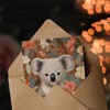 Artery8 Thank You Greeting Card Cute Happy Koala in Flowers