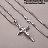 MILACOLATO 925 Sterling Silver Crucifix Necklace for Men Women, 2mm