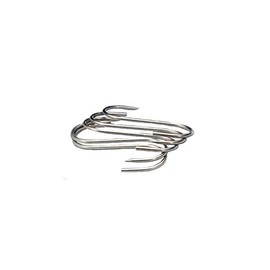 Dagema Stainless Steel Meat Hook, 10 x 160/6 mm, J Shape, Modern, Wall Mounting, Practical Ends (Blunt and Pointed) for Butchers, Smokes, Max. 70 kg