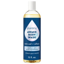 Puracy Natural Body Wash - 12 fl oz / 355 ml - Body Wash Sensitive Skin - 98.6% Pure Plant Ingredients - Body Wash Women, Men & Kids - Moisturizing Body Wash/Shower Gel - Sea Salt & Citrus