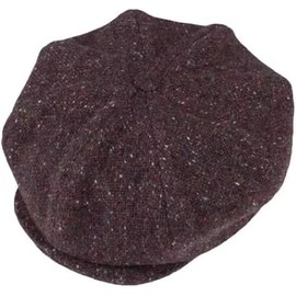 Hanna Hats Men's Donegal Tweed 8 Piece Cap Newsboy Cap (US, Alpha, X-Large, Maroon & Charcoal Salt & Pepper)
