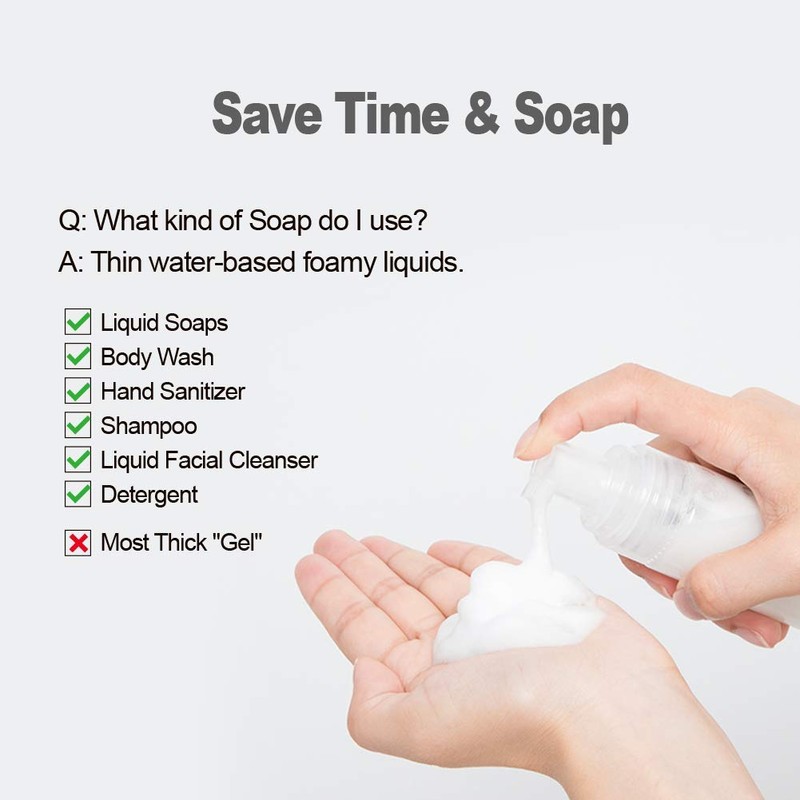 FUTISKY 4-Pack Mini Plastic Foaming Soap Pump Dispenser Bottles, BPA-Free,