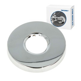 tecuro Threaded Rosette Diameter 27 mm Inside (3/4 Inch) Diameter 80 mm Outer Height 10 mm High-Quality Chrome-Plated Brass Straight Design Pipe Cover