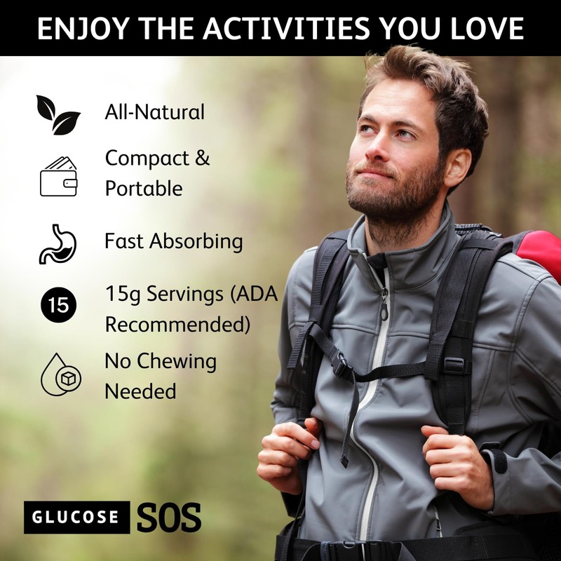 Glucose SOS Glucose Powder Packets with Natural Dextrose, Fast-Absorption That