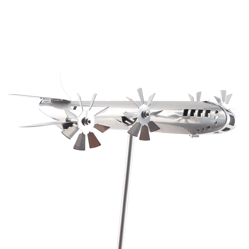 Aircraft Wind Sculpture Wind Powered Rotate Stainless Steel Airplane Windmill