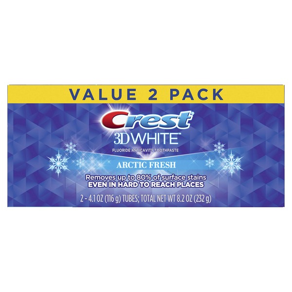 Crest 3d White Fluoride Anticavity Toothpaste Arctic Fresh Value Ea , 4.1 Ounce (2-Pack)