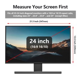 Anti Blue Light Screen Protector for 23, 23.6, 23.8 and 24 Inches Computer Monitor Hanging Type Blue Light Blocking Filter Anti Scratch Eye Protection Shield for Desktop Computer(BL HT 24 Inches)