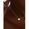 U7 Dainty Initial B Necklace for Women,14K Gold Initial Heart