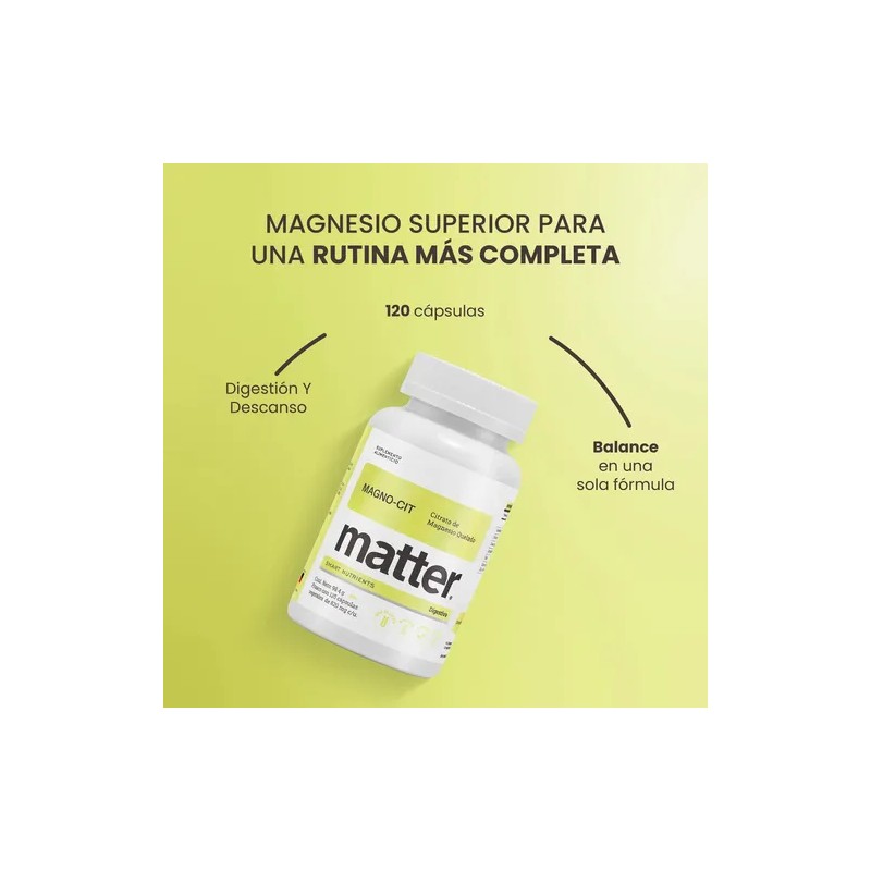 Magno Cit Matter Citrato Magnesio Salud Ósea 120caps Sabor