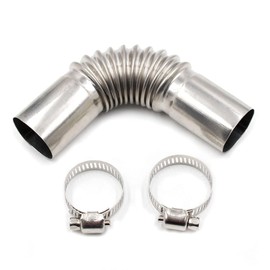 DPWOUM 1Pc Silver Stainless Steel Air Diesel Parking Heater Exhaust Pipe Tube Elbow Connector for Diesel Boat Heater Exhaust Pipes and Tips Exhaust and Emissions Replacement Parts (24mm)