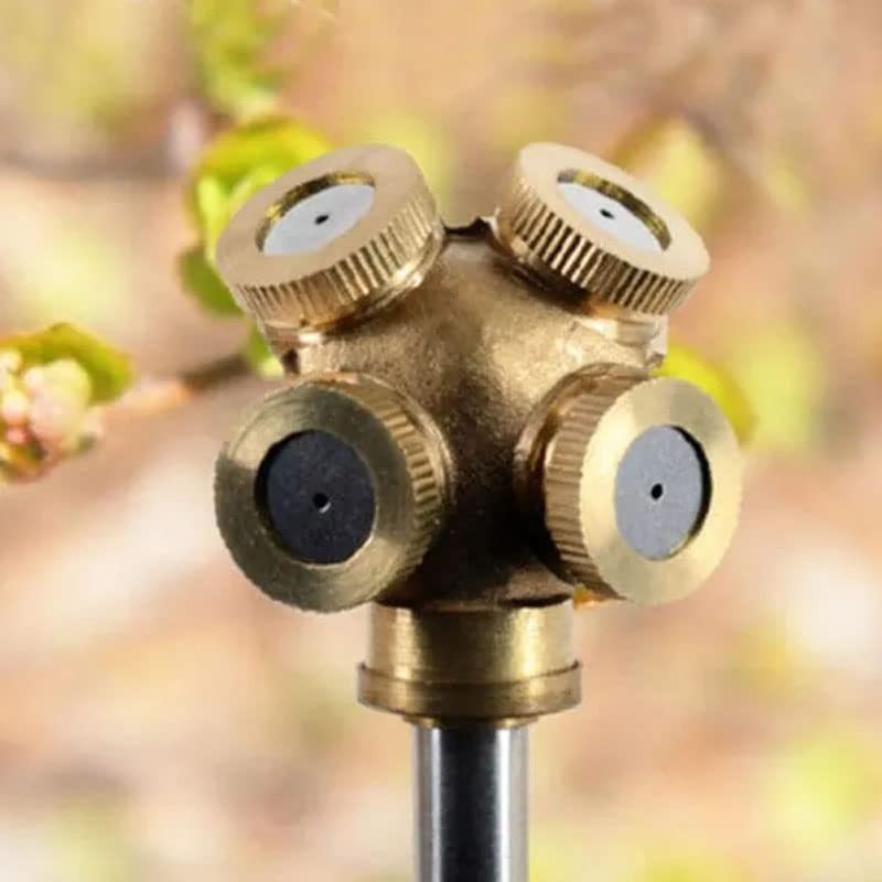 Acxico 2 pcs 4 Hole Brass Spray Misting Nozzle Garden