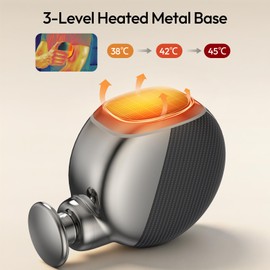 Portable Massage Gun Mini with 3 Speeds and Heating Base, Carbon Fiber