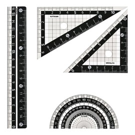Kutsuwa Ruler Set, Black KB035