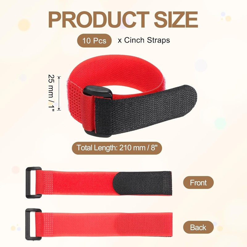 PATIKIL Correas de velcro reutilizables de 2.5 cm x 20.3