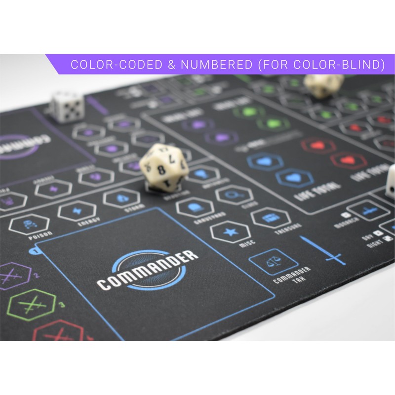 Ultimate Commander Zone MTG Mat | 17"X11" EDH Life +