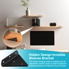 Pack of 4 Shelf Brackets, Invisible Shelf Brackets, Triangle Shelf