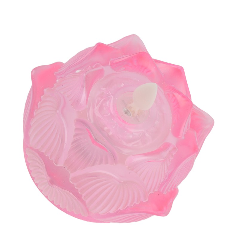 LED Flower Lamp Imitation Glass Yellow Light Electronic Candle Lotus
