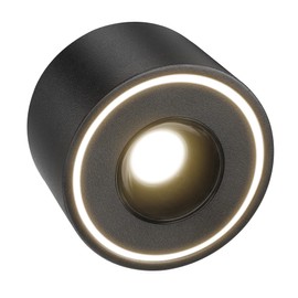 URing LED Surface-Mounted Spotlight, Black, Extra Flat, Diameter 97 x 55 mm, Surface-Mounted Light, LED 8 W, 1680 lm, 4000 K, Neutral White, Round Surface-Mounted Spotlight 230 V, Aluminium Ceiling