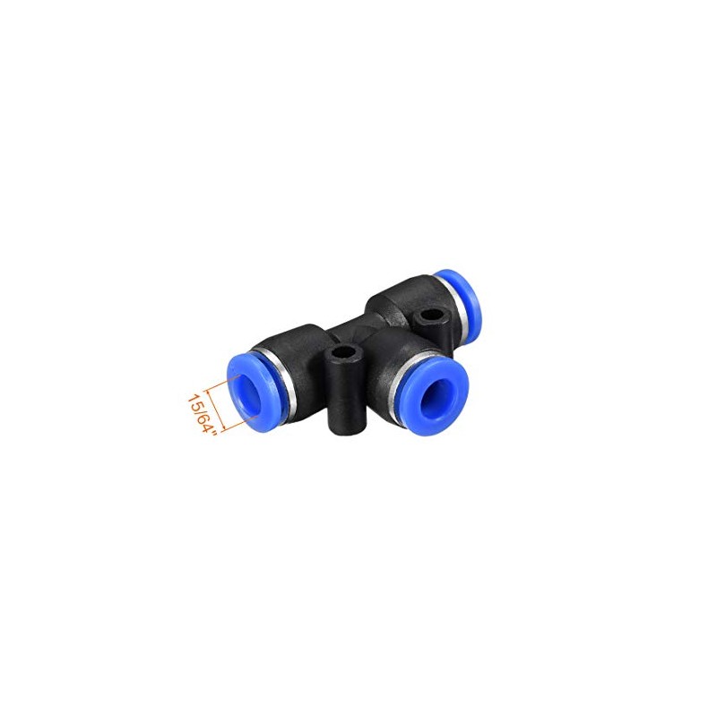 sourcing map Plastic Tee Push to Connect Tube Fittings 6mm