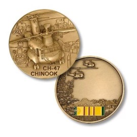 ARMY CH-47 CHINOOK HELICOPTER VIETNAM RIBBON 1.75" CHALLENGE COIN