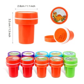 Kesote Stamp Set of 24 Favors Toys Festival Favors Kids Dinosaur Toys Hanko 10 Types with Ink