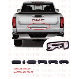 Auto Overlay Matte BLACK 2019+ GMC SIERRA LETTER EMBLEM Tailgate 1500 2500 3500 AT4