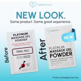 Platinum Massage Gel Powder & Bowl Set with 10 x Japanese Massage Powder 5 g Bag & 500 ml / 16 fl oz Shaker Bowl.