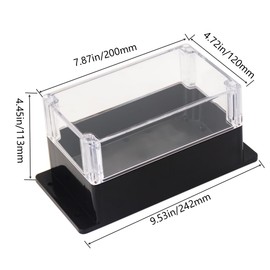 Raculety Junction Box IP65 Waterproof ABS Plastic Electrical Project Case Power Junction Boxes, Clear Cover Project Box with Fixed Ear 7.87x4.72x4.45 inch (200 x 120 x113 mm)