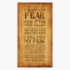 Litany Against Fear Bumper Sticker Vinyl Decal 5 inches