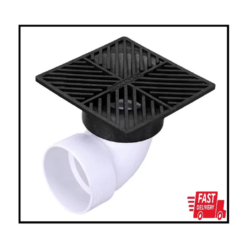 NDS 6 in. Plastic Square Drainage Grate in Black