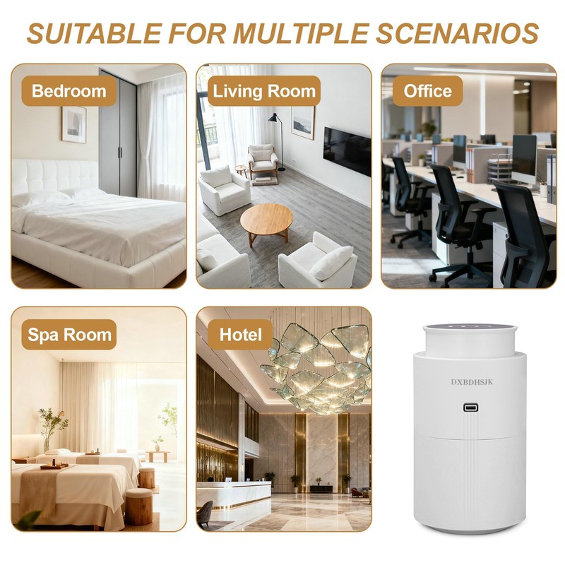 Bluetooth Waterless Diffuser, Smart Home Essential Oil Diffuser, Fragrance Coverage