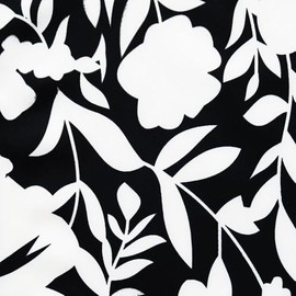 Poly Spandex Stretch Fabric - Abstract Floral - 57 Inch Wide - Dressmaking Fabric for Garments, Costumes, and Crafts - Soft, Stretchy Material for Sewing, Apparel, and Upholstery (Black, Sample)