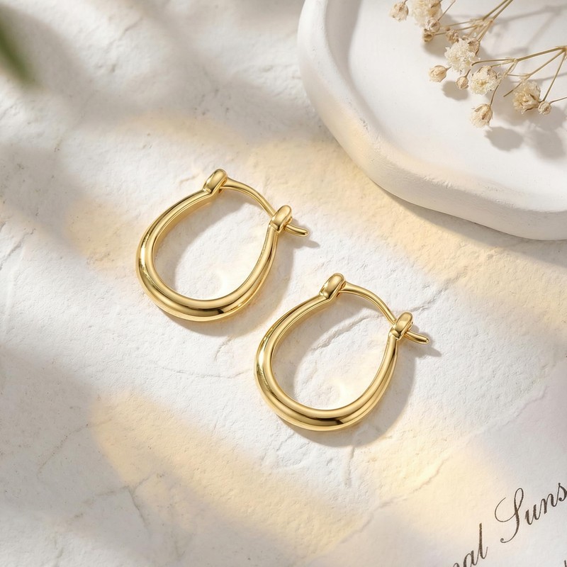 Kelli Myers Gold Hoop Earrings 14K Gold Earrings for Women