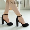 Ankis Platform Closed Toe Heels for Women, Black Womens Heels